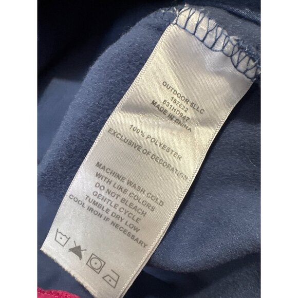 Eddie Bauer Kids Girls L (14) Blue Hoodie Jacket Pink Trim - Picture 8 of 11